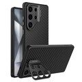 Чехол накладка с пластиной Magsafe и защитой камеры Nillkin CarboProp (LensWing) Magnetic Case черный для Samsung Galaxy S25 Ultra(#1)