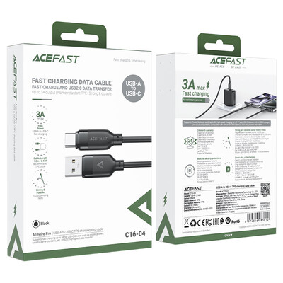 Кабель зарядки и синхронизации Acefast C16-04 USB-A to USB-C 3A(6)