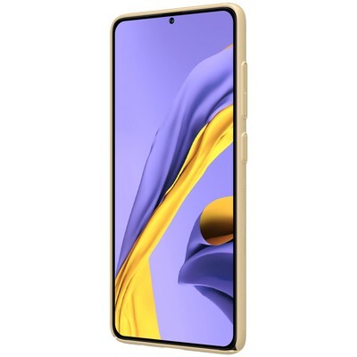 Пластиковый чехол с подставкой Nillkin Super Frosted Shield Золотой для Samsung Galaxy A51(2)