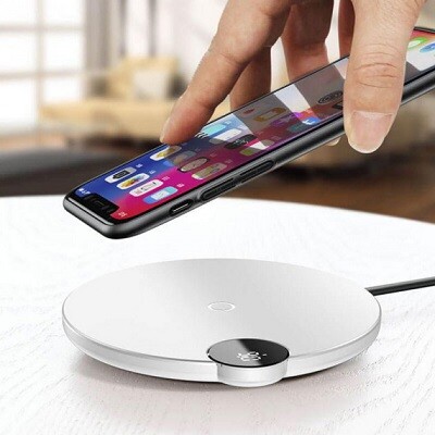 Беспроводное зарядное устройство Baseus LED Wireless Charger белое(6)