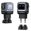 Сетевое зарядное устройство UGREEN CD361-25685B USB-A+2*USB-C 65W Nexode Robot GaN Tech, серый(#5)