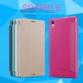 Полиуретановый чехол Nillkin Sparkle Leather Case Black для Sony Xperia M4 Aqua(#4)
