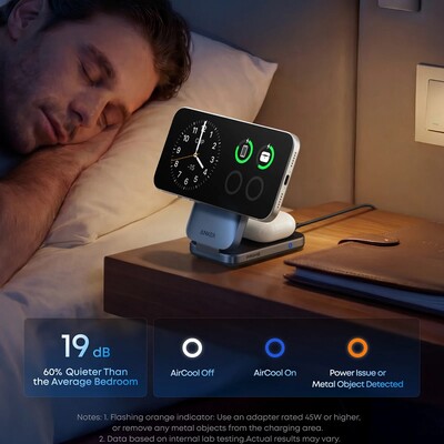 Беспроводная док-станция Anker Prime 3-in-1 Wireless Charging Station MagGo (B25N1)(4)
