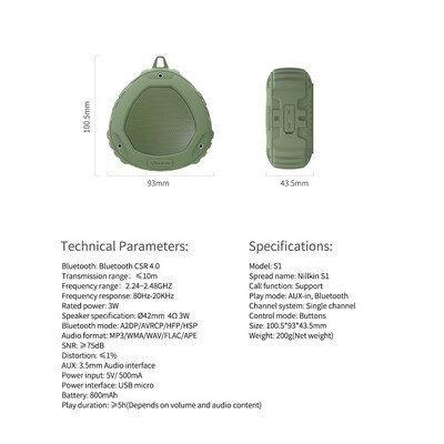 Портативная колонка Nillkin S1 PlayVox Wireless Speaker Black(5)