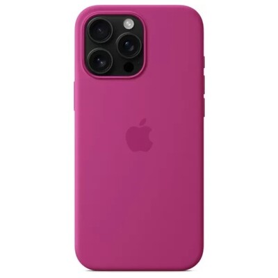 Силиконовый чехол с Magsafe фуксия для Apple iPhone 16 Pro(2)