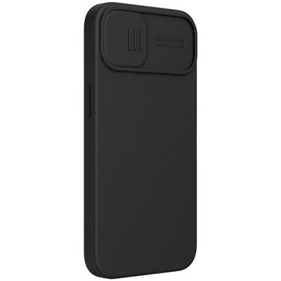 Силиконовая накладка Nillkin CamShield Silky Silicone Case Черная для Apple iPhone 13(3)