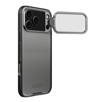 Чехол с защитой камеры и подставкой CamShield Prop (Transparent Lens Cover Version) черный для Apple iPhone 17 Pro Max(5)