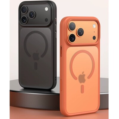 Защитный чехол TPU+PC Iron Matte Case with Magsafe оранжевый для Apple iPhone 17 Pro(6)