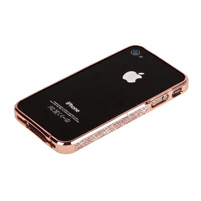 Металлический бампер со стразами Noeson Bronze для Apple iPhone 4/4S(4)