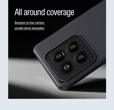 Пластиковый чехол с пластиной Magsafe Nillkin Super Frosted Shield Pro Magnetic Case Черный для Xiaomi 14 Pro(5)