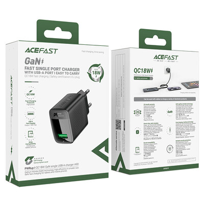 Сетевое зарядное устройство Acefast A90 QC18W GaN Wall Charger(8)