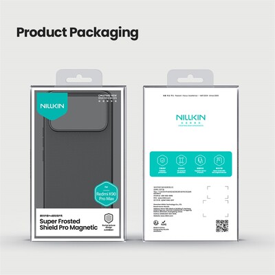 Пластиковый чехол с пластиной Magsafe Nillkin Super Frosted Shield Pro Magnetic Case черный  для Xiaomi Redmi K90 Pro Max(13)