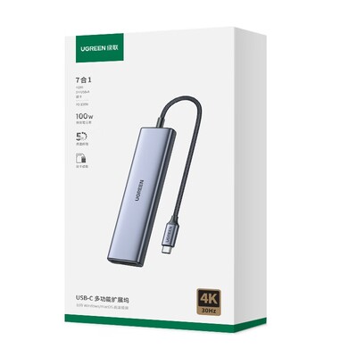 Док-станция 7-в-1 Ugreen CM511-25041 серый(5)