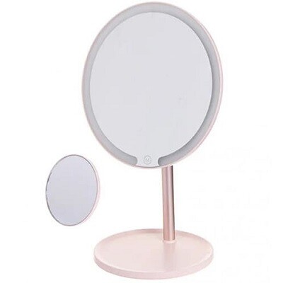 Зеркало для макияжа с подсветкой и увеличением Jordan&Judy NV532 (Розовый)(1)