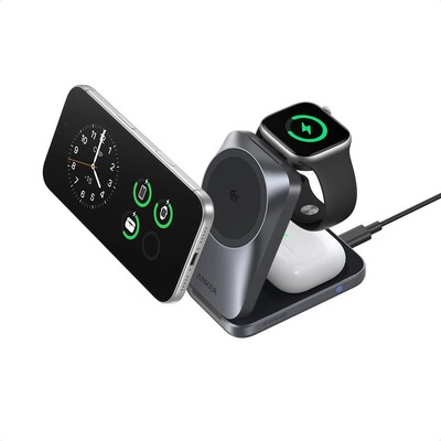 Беспроводная док-станция Anker Prime 3-in-1 Wireless Charging Station MagGo (B25N1)(1)