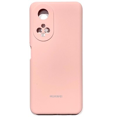 Силиконовый чехол Silicone Case с закрытым низом и защитой камеры светло-розовый для Huawei Honor X7(1)