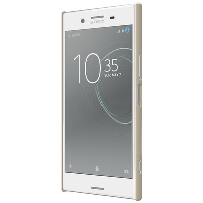 Пластиковый чехол с пленкой Nillkin Super Frosted Shield Gold для Sony Xperia XZ Premium(2)