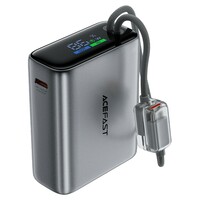 Внешний аккумулятор с экраном и встроенным кабелем Acefast M48 22.5W with two cables T203ALF 10000mAh