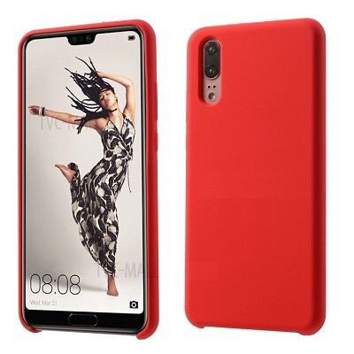 Силиконовый чехол Silicone Case красный для Huawei P20(2)