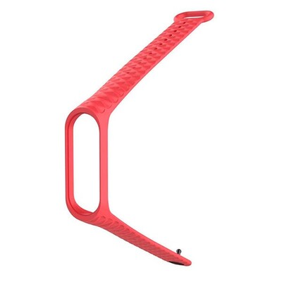 Ремешок силиконовый для Xiaomi Mi Band 3 и Mi Band 4 ребристый (красный)(3)