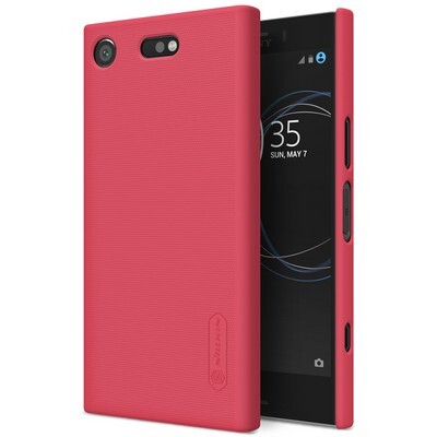 Пластиковый чехол с пленкой Nillkin Super Frosted Shield Red для Sony Xperia XZ1 Compact(3)