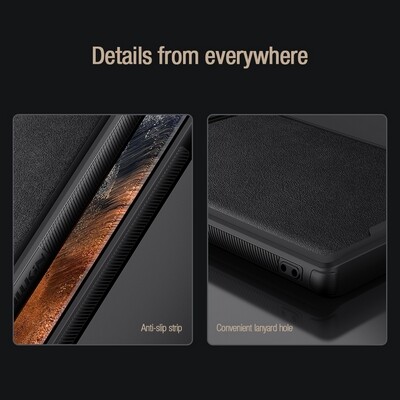 Силиконовая накладка Nillkin CamShield Leather Case S Черная для Samsung Galaxy S22 Ultra(5)