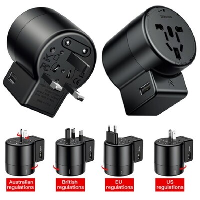 Сетевое зарядное устройство Baseus Rotation Type Universal Charger (Black) ACCHZ-01(2)