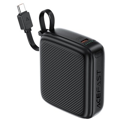 Внешний аккумулятор со встроенным кабелем Acefast M15 10000mAh PD20W черный(2)