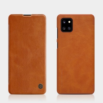 Кожаный чехол Nillkin Qin Leather Case Коричневый для Samsung Galaxy Note 10 Lite(4)