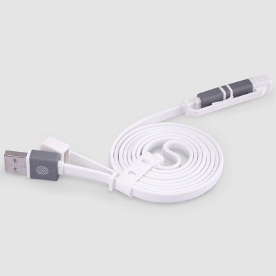 USB кабель зарядки и синхронизации Nillkin Plus 2 MicroUSB+Lightning 8pin White(2)
