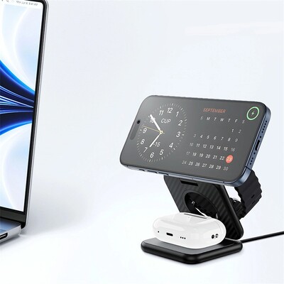 Беспроводное зарядное устройство WiWU Kevlar 3 в 1 Wi-W035 15W(5)