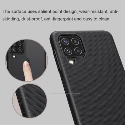 Пластиковый чехол с подставкой Nillkin Super Frosted Shield Черный для Samsung Galaxy M32(5)