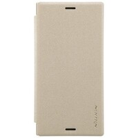 Полиуретановый чехол книга Nillkin Sparkle Leather Case Gold для Sony Xperia XZ1 Compact