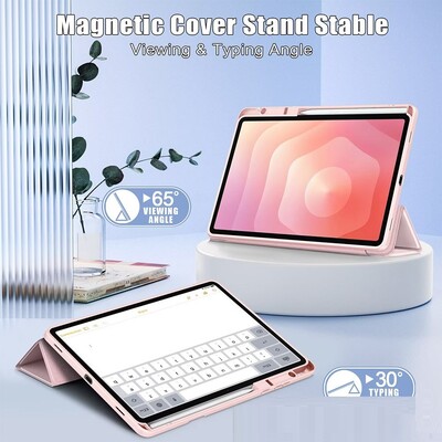 Чехол книжка Acrylic TPU Case с креплением для стилуса серо-фиолетовый для Samsung Galaxy Tab S11 SM-X730/ SM-X736(2)