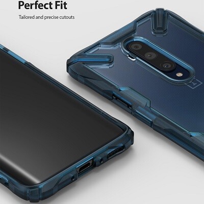 Чехол бампер Ringke Fusion-X Series прозрачно-черный для OnePlus 7T Pro(2)