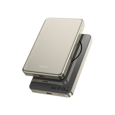 Внешний аккумулятор WiWU Ultra Thin Magnetic Power Bank P15 5000mAh титаново-золотой(4)