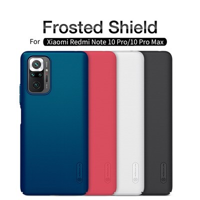 Пластиковый чехол с подставкой Nillkin Super Frosted Shield Синий для Xiaomi Redmi Note 10 Pro(6)