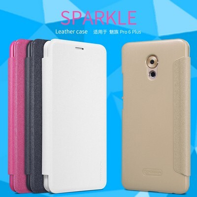 Полиуретановый чехол книга Nillkin Sparkle Leather Case Black для Meizu PRO 6 Plus(4)