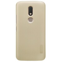 Пластиковый чехол с пленкой Nillkin Super Frosted Shield Gold для Motorola Moto M (XT1662)