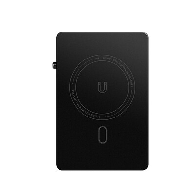 Магнитный кошелек-картхолдер для смартфона с подставкой WiWU Warriors Carbon Magsafe Metal Stand Card WM-007 черный(4)