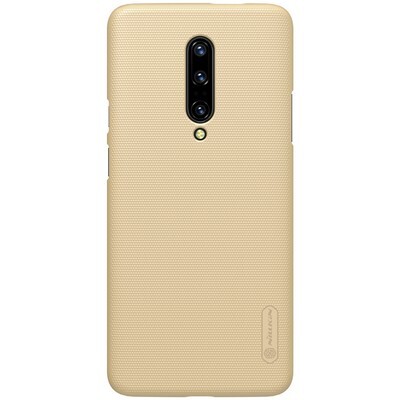 Пластиковый чехол с подставкой Nillkin Super Frosted Shield Золотой для OnePlus 7 Pro(1)