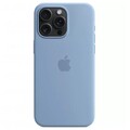 Силиконовый чехол с Magsafe голубой для Apple iPhone 15 Pro Max(#2)