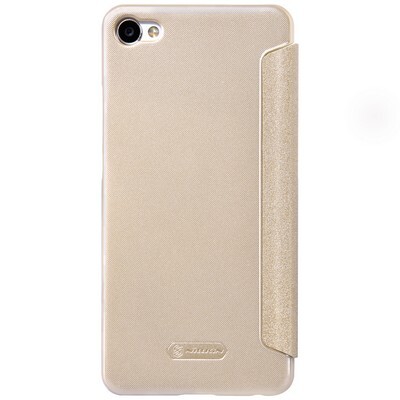 Полиуретановый чехол книга Nillkin Sparkle Leather Case Gold для Meizu M3X(2)