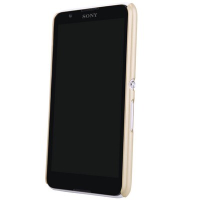 Пластиковый чехол с пленкой Nillkin Super Frosted Shield Gold для Sony Xperia E4(2)