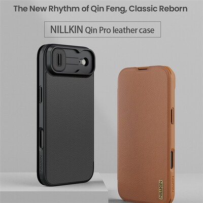 Кожаный чехол Nillkin Qin Prop Leather Case черный для Apple iPhone Air(6)