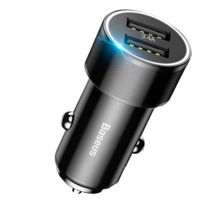 Автомобильное зарядное устройство Baseus Small Crew 3.4A CAXLD-C01 черный(1)