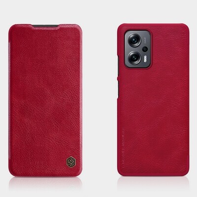 Кожаный чехол Nillkin Qin Leather Case Красный для Xiaomi Poco X4 GT(4)