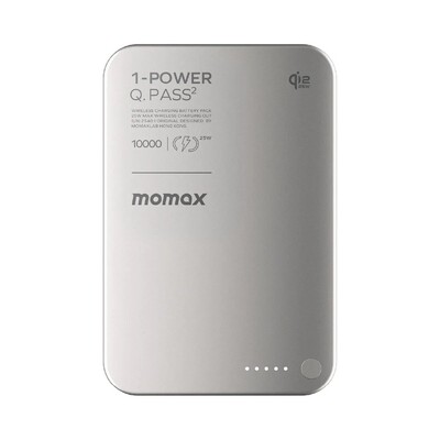 Портативное зарядное устройство MOMAX 1-Power Q.Pass 2 (10000mAh) Magnetic Battery Pack Qi 2.2 25W (IP168) титановый(2)