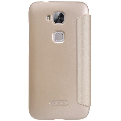Полиуретановый чехол Nillkin Sparkle Leather Case Gold для Huawei G7 Plus(2)