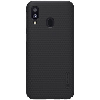 Пластиковый чехол с подставкой Nillkin Super Frosted Shield Черный для Samsung Galaxy A40(1)